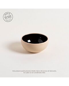 Mini bowl korba negro brillante c/beige 10cm