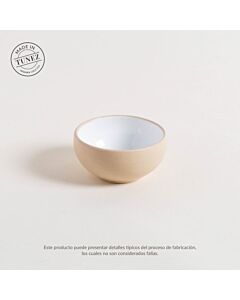 Mini bowl korba blanco brillante c/beige 10cm