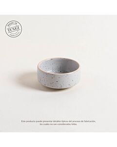 Mini bowl tozeur gris dots c/borde natural 10cm