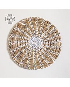 Centro de mesa redondo seagrass c/blanco 35cm